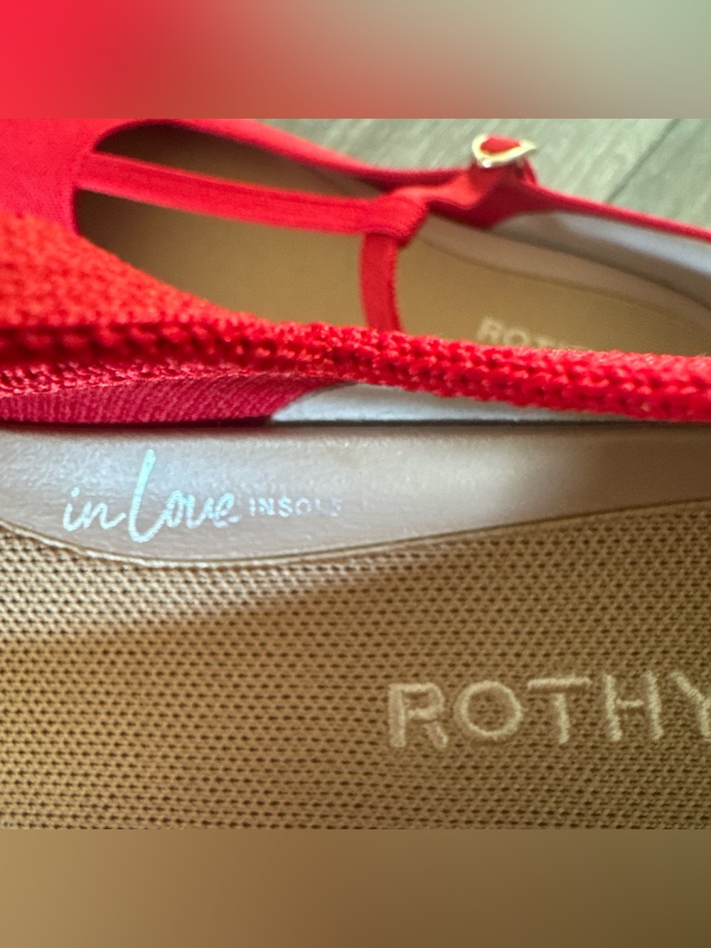 ROTHY'S The T-Strap Mary Jane Red Crisp Women's Flat Size US 10.5 NWOB - Picture 8 of 9